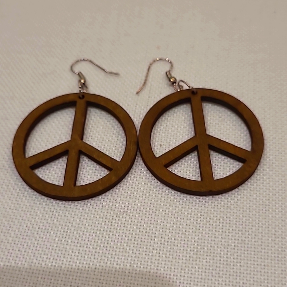 4/$20🤑 Wooden Peace Earrings